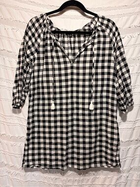 J. Crew gingham checkered tunic top